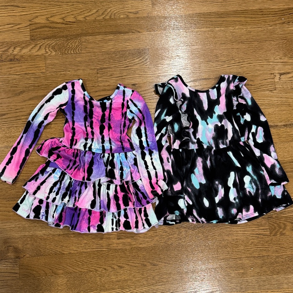 Pixielane Colorful Tie-Dye Kids Dress Set 2T LIKE NEW